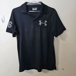Under Armour Heat Gear Polo Shirt Mens Black Size Medium